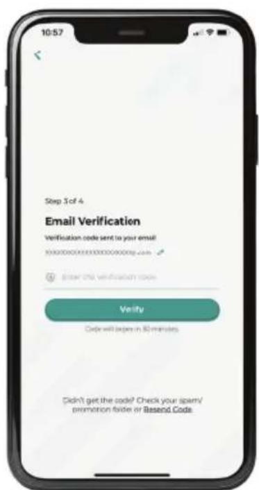 Step 3 of 4 Email Verification Verification code sent to your email! XXXXXXXXXXXXXXXXXXXXXXg.com Enter CNS verification code Verify Code will begin in 30 minutes. Didn't get the code? Check your empty/ promotion folder or Besend. Code.