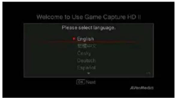 AVERMEDIA Live Gamer 4K GC573 - Schritt 1 Sprache einstellen - 1