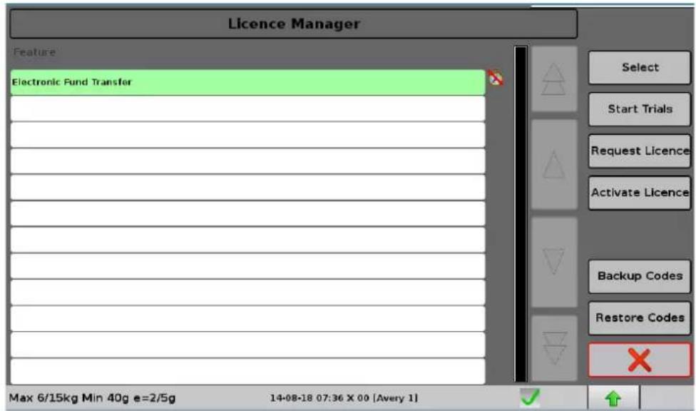 AVERY BERKEL XTx400 - Gestionnaire de licence - 1