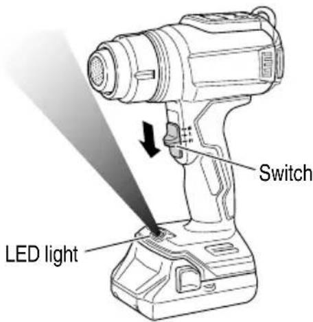 METABO RH18DA - How to use the LED light (Fig. 11) - 1