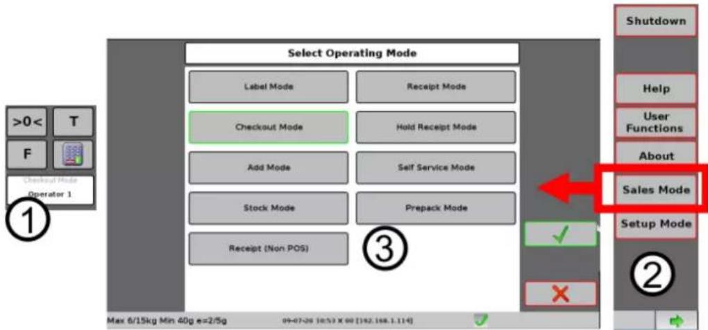 AVERY BERKEL XTi200 - Sélection du mode Vente - 1