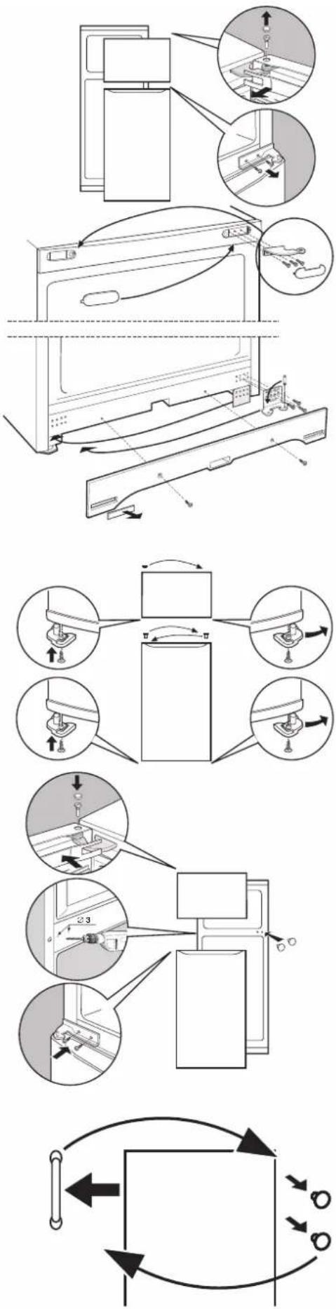HOTPOINT ENTM 18210 VW 1 - Αντιστρεψιμότητα ανοίγματος θυρών. - 1