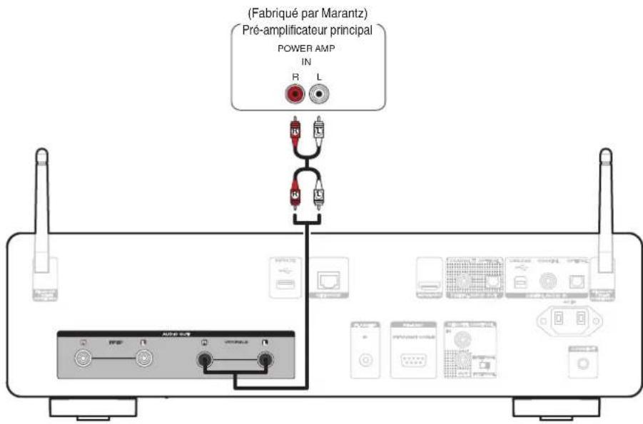 MARANTZ CD 50n - ■ Connexion à la borne d'entrée de l'amplificateur de puissance - 1
