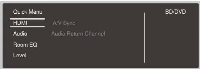 ONKYO TX-SR3100 - Menu Rapide - 1