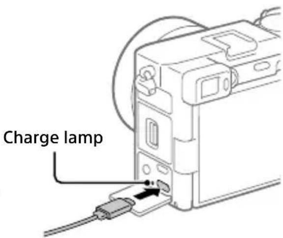 SONY Alpha A7C II - Connect the camera with the battery pack inserted to the AC Adaptor (supplied) using the USB cable (supplied), and connect the AC Adaptor to the wall outlet (wall socket). - 1