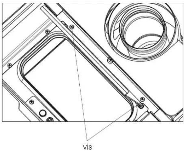 EDILKAMIN RADA Air Tight C - Ouvrir le couvercle coulissant et monter la plaque frontale en utilisant les vis et rondelles en dotation. - 2