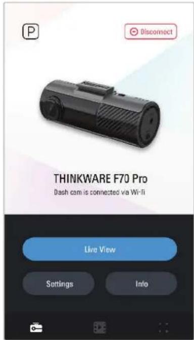 Thinkware F70 Pro - Afficher la disposition d'écran de la visionneuse mobile - 1