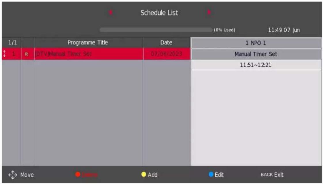 THOMSON Easy TV - Liste de programmation - 1