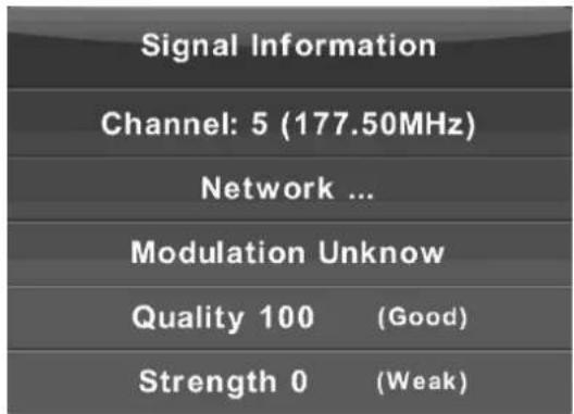 THOMSON Easy TV - Informations sur le signal - 1
