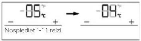 -09τ - + → -09τ Nospiediet '-' 1 reizi