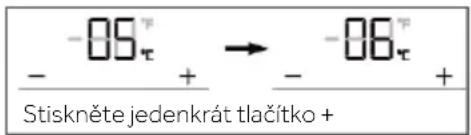 -06^T - + → -06^T Stiskněte jedenkrát tlačítko + - +