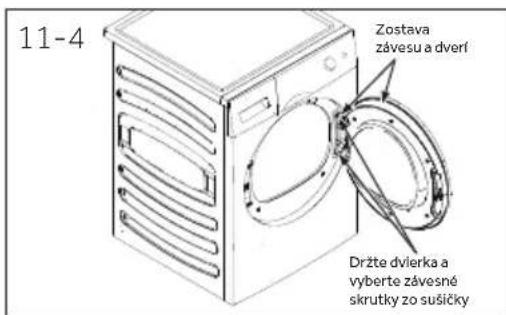 HAIER HD90-A2979N - Obrátenie otvárania dverí (len pre modely s hmotnostou 8/9 kg) - 1