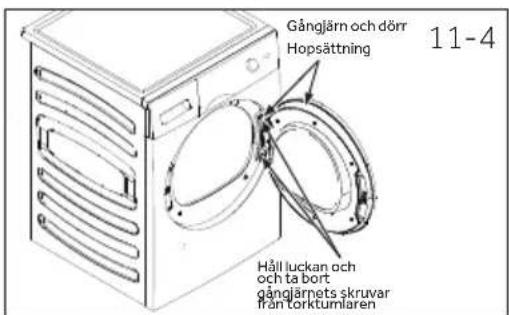 HAIER HD90-A2979N - Rotera och installera gångjärn/luckan - 1