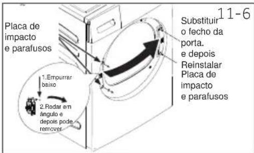 HAIER HD90-A2979N - Rodar e substituir o conjunto da dobradiça/porta - 1