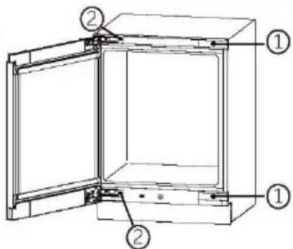 HAIER HUC44GDEH1 - 4) Intercambiar las bisagras superior e inferior: - 5