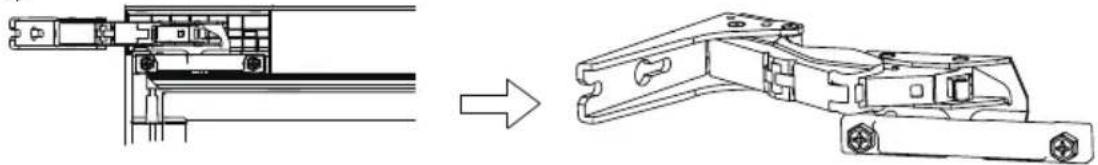 HAIER HUC44GDEH1 - 4) Swapping Upper and Lower Hinges: - 1