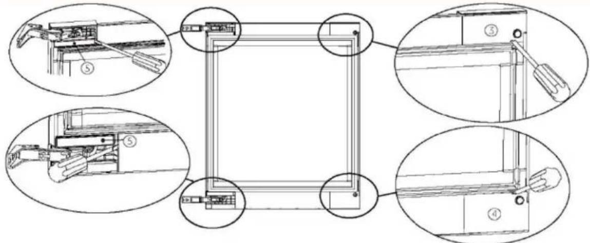 HAIER HUC44GDEH1 - 3) Desmontar el panel de la puerta - 1