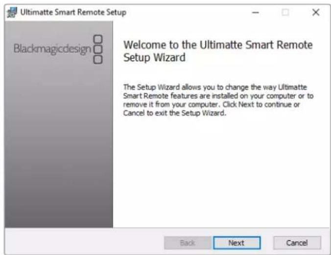 Blackmagic Design Ultimatte 12 - Installieren von Ultimatte Smart Remote Setup - 1