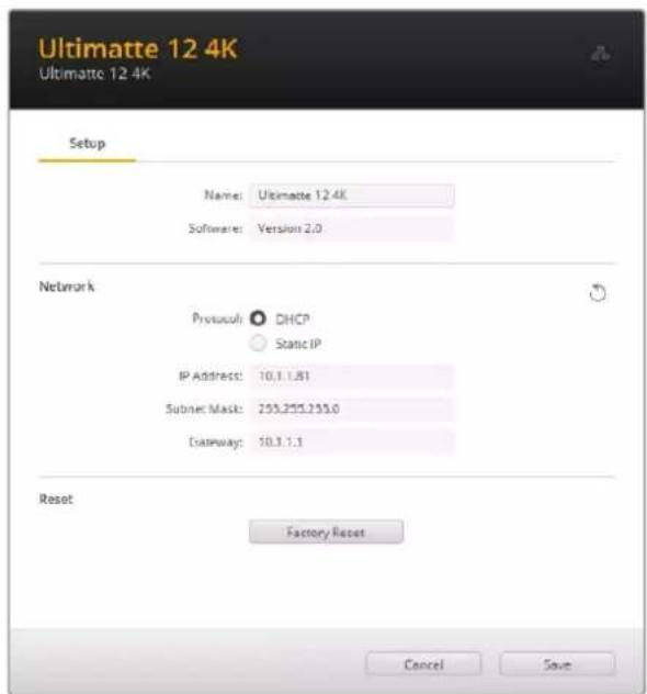 Blackmagic Design Ultimatte 12 - Setting the IP Address - 1
