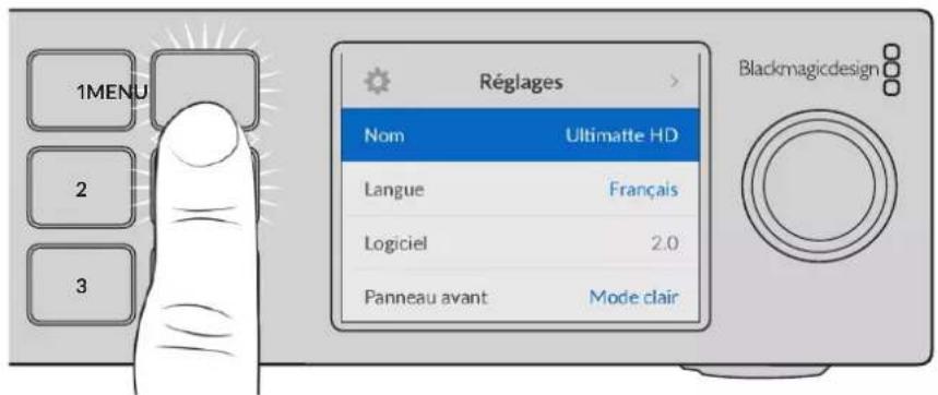 Blackmagic Design Ultimatte 12 - Paramètres du menu de l'écran LCD - 1
