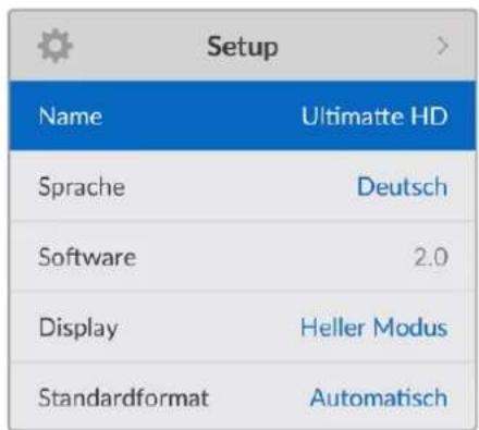 Blackmagic Design Ultimatte 12 - LCD-Menüeinstellungen - 4
