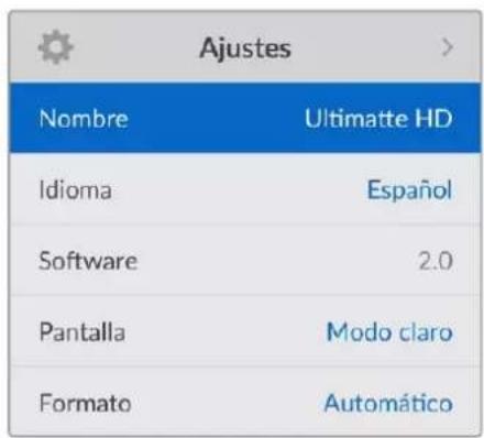 Blackmagic Design Ultimatte 12 - Menu de ajustes en pantalla - 4