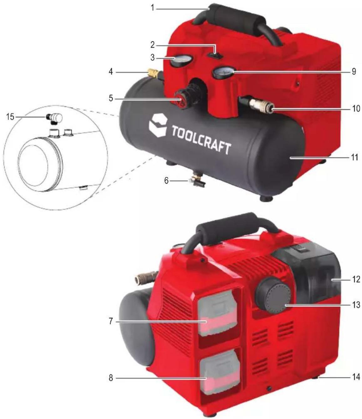 Toolcraft AP-1200/TAWB-20 - Compresseur - 1