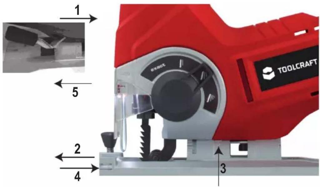 Toolcraft AST-65 - a) Réglage de l'angle de coupe - 1