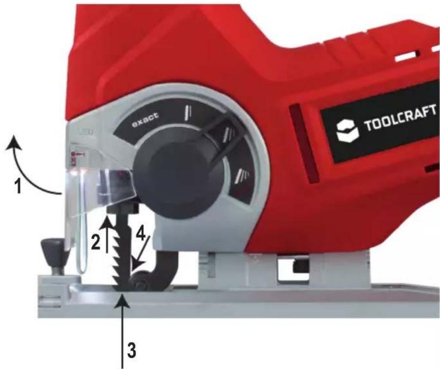 Toolcraft AST-65 - a) Montage/changement de la lame de la scie - 3