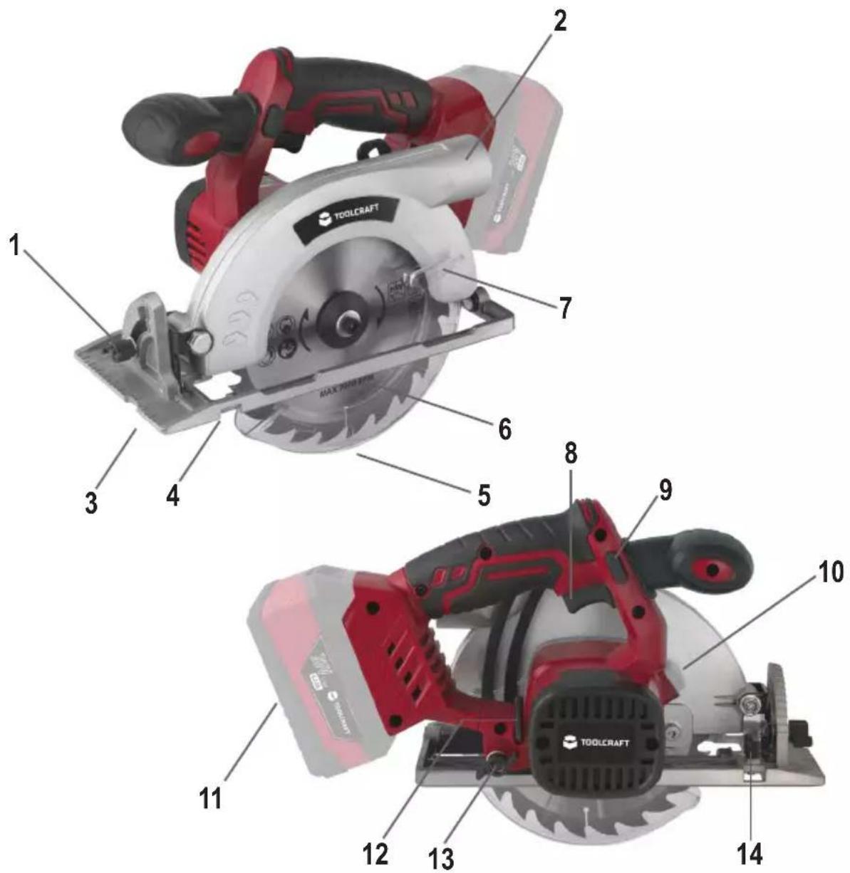 Toolcraft TCS 55 - Éléments de fonctionnement - 1