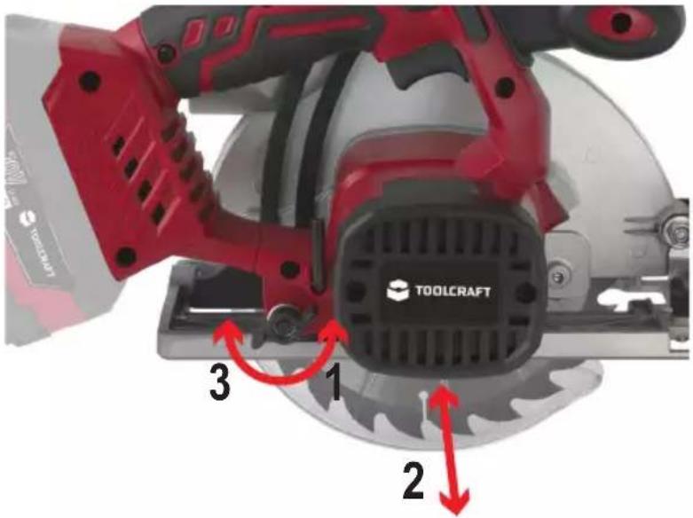 Toolcraft TCS 55 - b) Régler la profondeur de coupe - 1