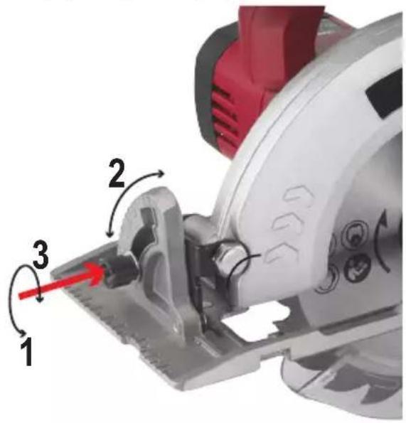 Toolcraft TCS 55 - a) Réglage de l'angle de coupe - 1