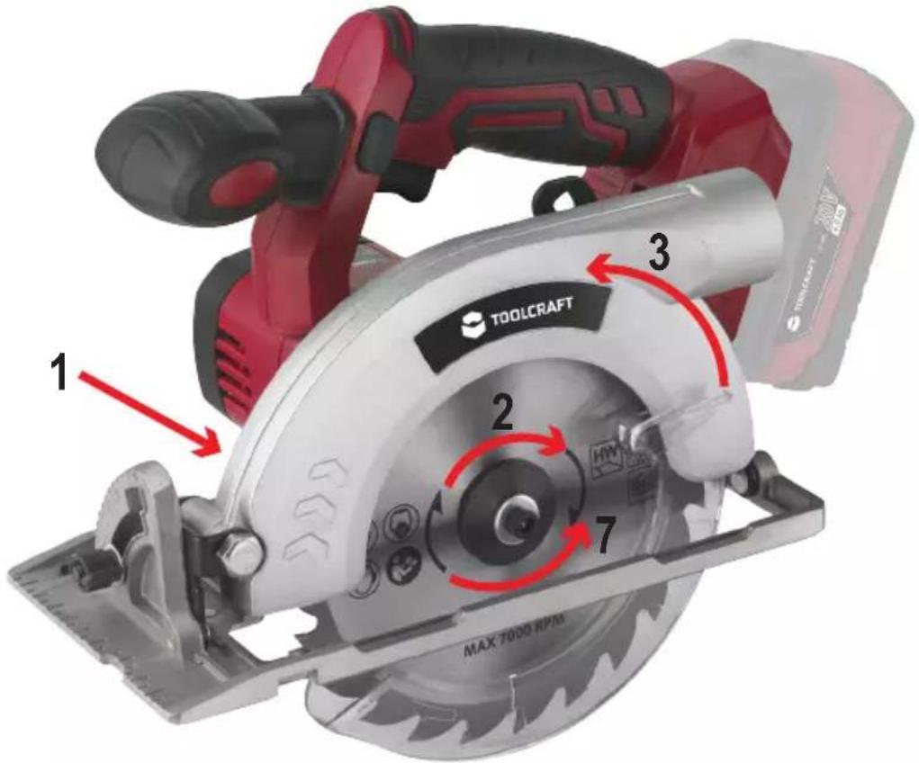 Toolcraft TCS 55 - a) Montage/changement de la lame de la scie - 1