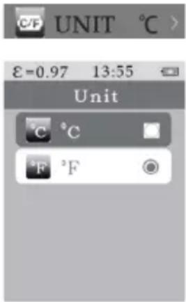 VOLTCRAFT WB-100 - c) Unit Menu (Temperature Unit) - 1