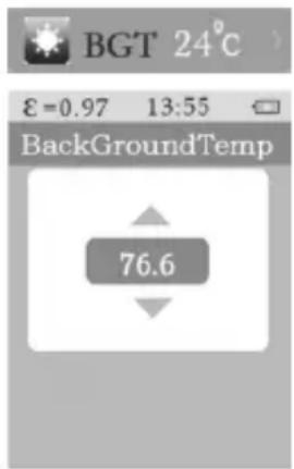 VOLTCRAFT WB-100 - h) BGT-menu (achtergrondtemperatuur) - 1