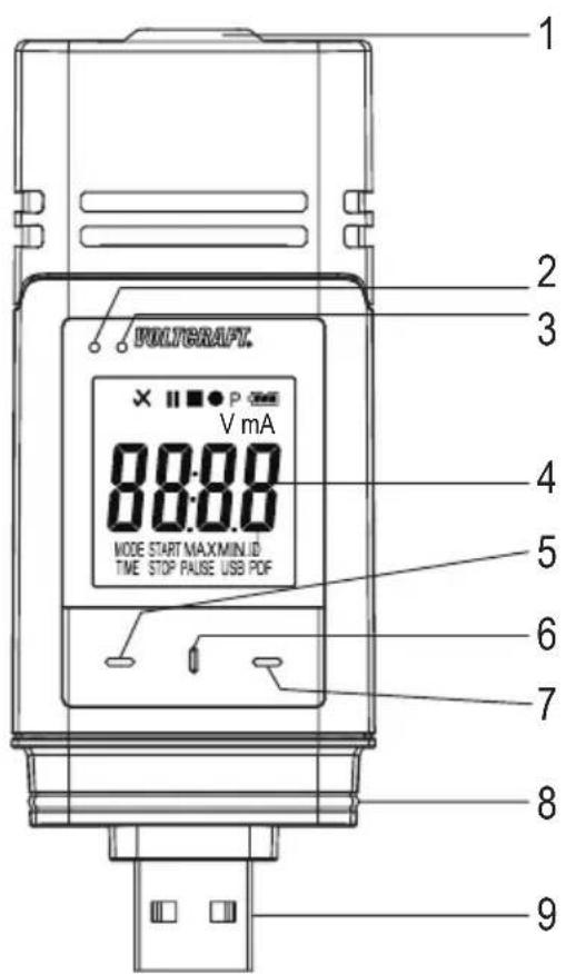 VOLTCRAFT DL-250V - Operating elements - 1