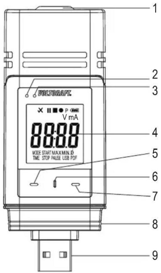 VOLTCRAFT DL-250V - Bedieningselementen - 1