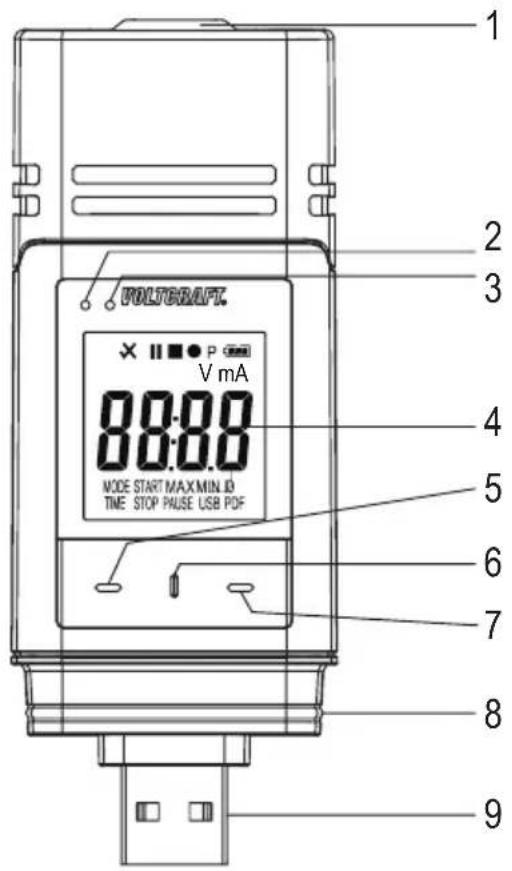 VOLTCRAFT DL-250V - Éléments d'utilisation - 1