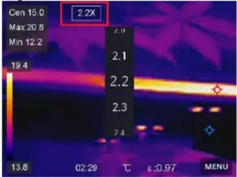 Testboy TV 296 - Digitalzoom einstellen - 1