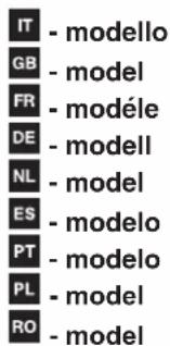 IT - modello GB - model FR - modèle DE - modell NL - model ES - modelo PT - modelo PL - model RO - model