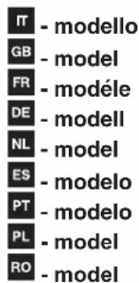 IT - modello GB - model FR - modèle DE - modell NL - model ES - modelo PT - modelo PL - model RO - model