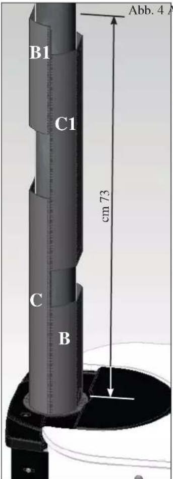 EDILKAMIN MYA ECO - BAUSATZ VERTIKALE RAUCHGASKANAL- VERKLEIDUNG (OPTION) - 2