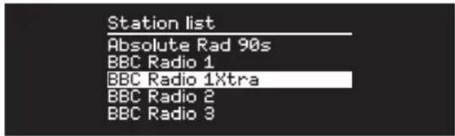Station list Absolute Rad 90s BBC Radio 1 BBC Radio 1Xtra BBC Radio 2 BBC Radio 3