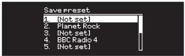 Ruark Audio R5 Mk1 - Sla de Voorinstelling van het radiostation op - 1