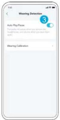 Wearing Detection Auto Play/Place Wearing Calibration