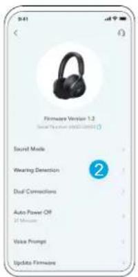 S41 Firmware Version 1.2 Sound Media Wearing Detection Dual Connections Auto Power Off 20 Minutes Voice Prompts Update Firmware