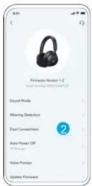Software Version 1.2 Sound Mode Wheeling Detection Dual Connections Auto Power Off Video Prompt Update Software