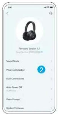 Firmware Version 1.2 Sound Music (M80000000) (3) Sound Music Wearing Detection Dual Connections Auto-Power Off Voice Prompt Update Firmware
