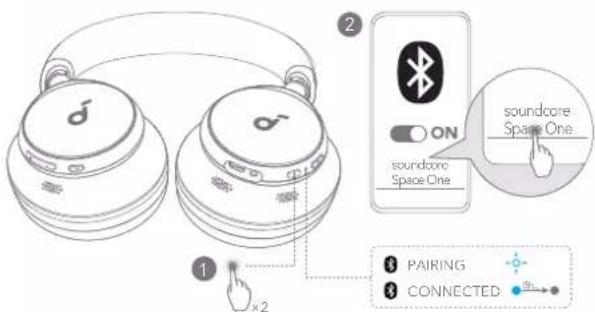 soundcore Space One - ПОДКЛЮЧЕНИЕ К ДВУМ УСТРОЙСТВАМ - 1
