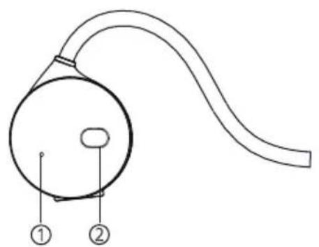 Diagram of a medical or laboratory device with labeled parts, showing a bulb and curved tube assembly.